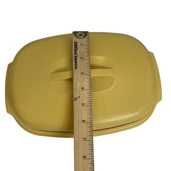 Vintage Tupperware #1273 3pc Microwave Vegetable Rice Steamer Harvest Gold - Picture 8 of 9